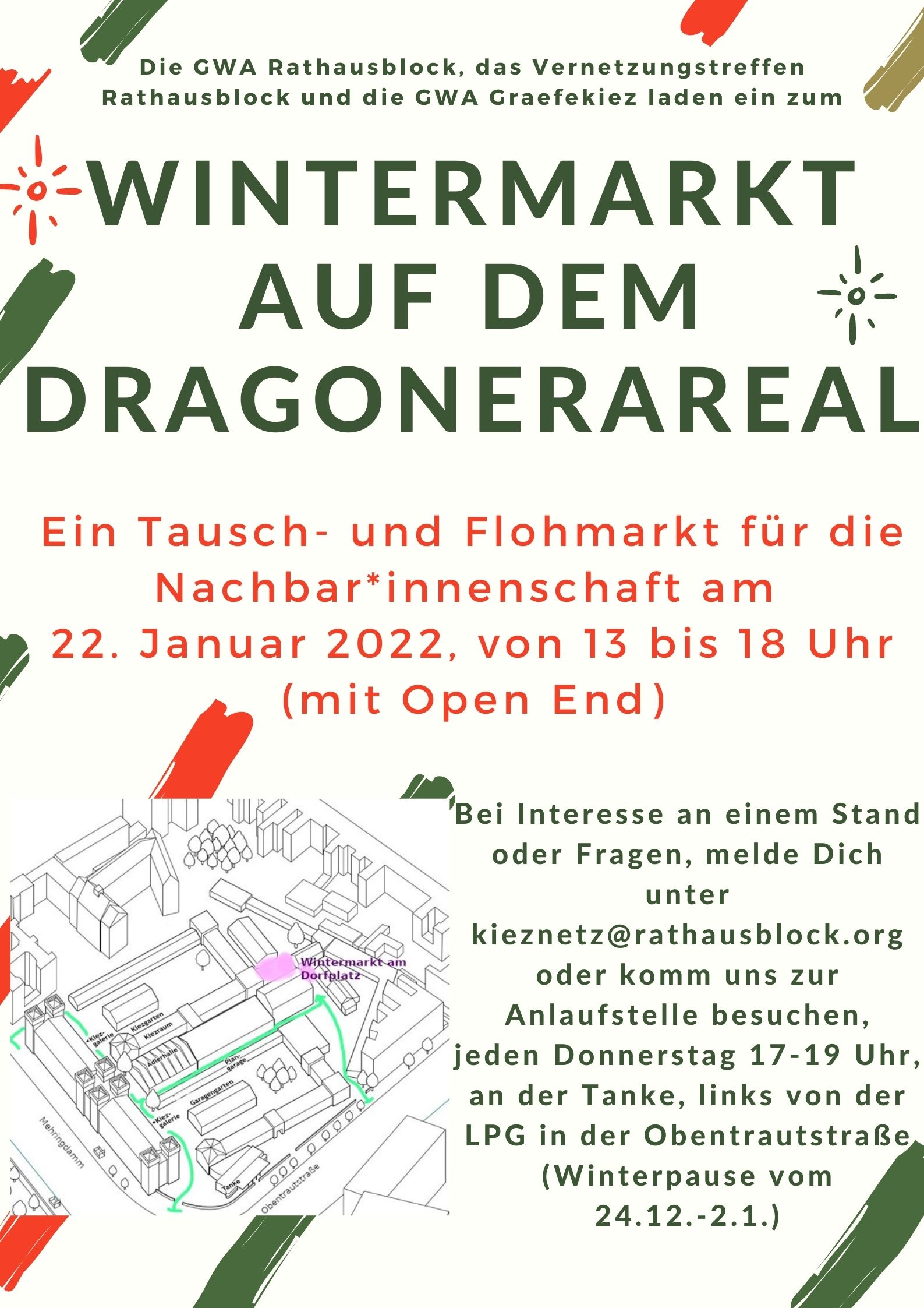 Wintermarkt auf dem Dorfplatz